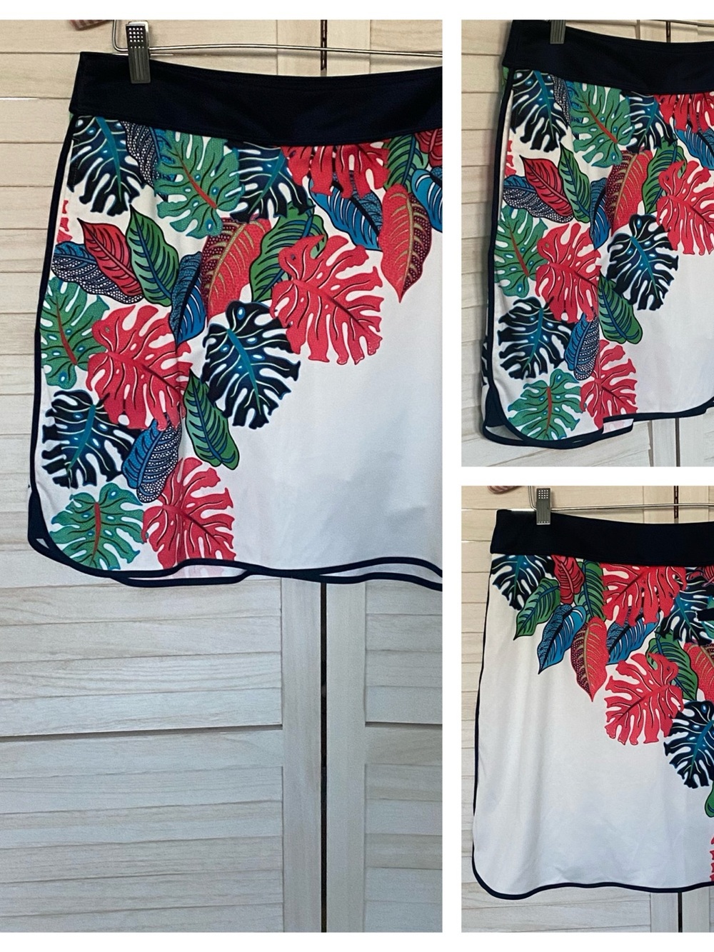 Greg Norman Tropical Leaf Print Athletic  Activewear Skort SZ S/P NWOT
